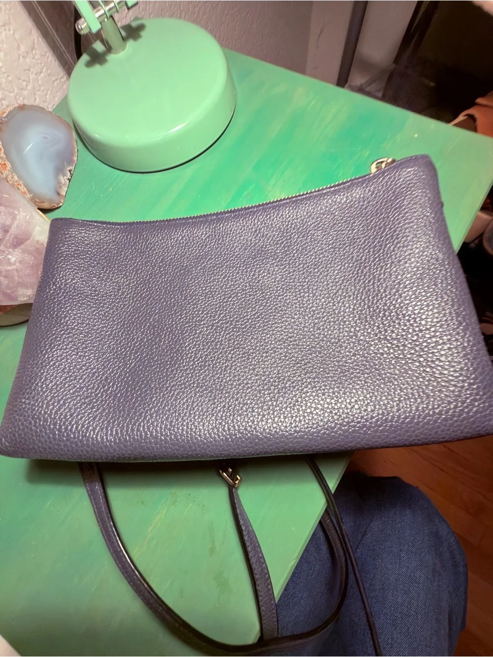 Coach Pebbled Leather Crossbody Bag in Navy - Picture 2 of 7